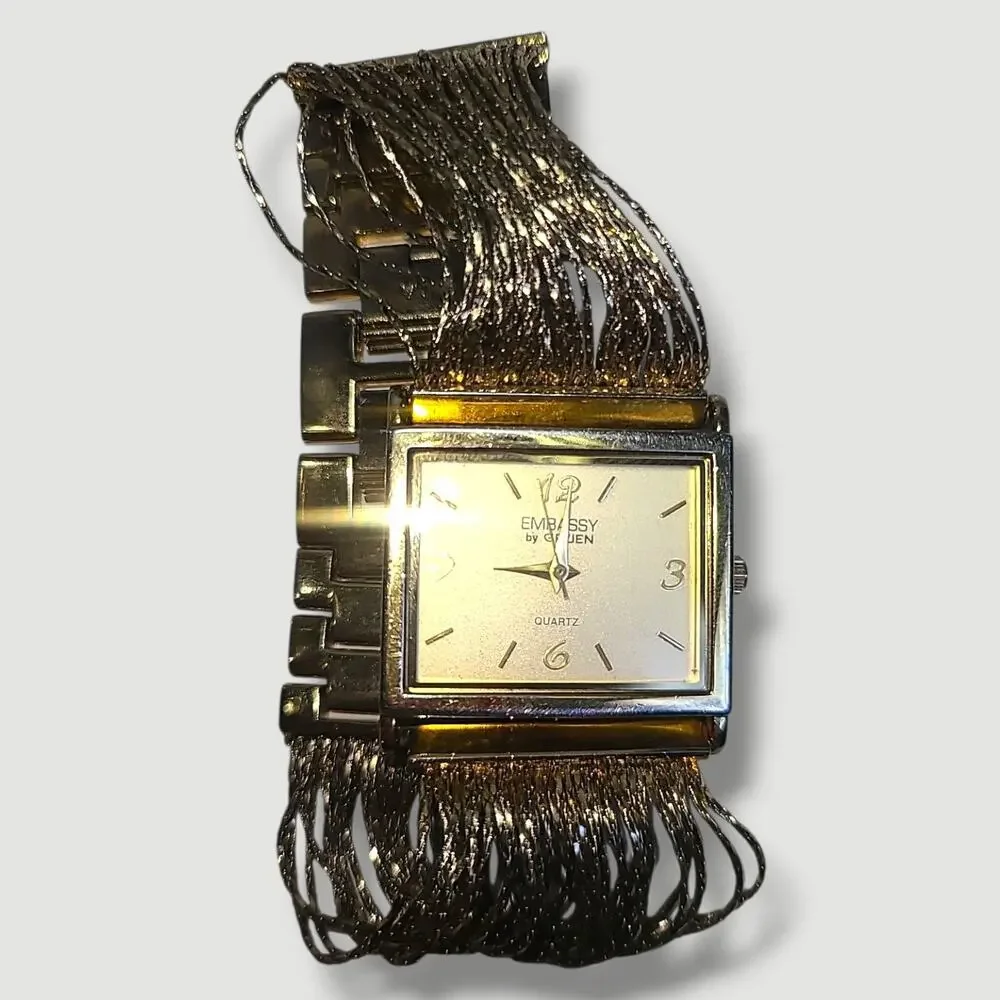 Embassy By Gruen Ladies Watch Quartz Gold Tone‎ New Battery Women's